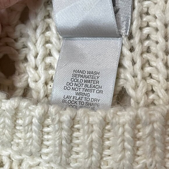 DKNY CITY 3/4-Sleeve Cream Fitted Scoop-Neck Sweater with Beaded Details, XL - Picture 9 of 10